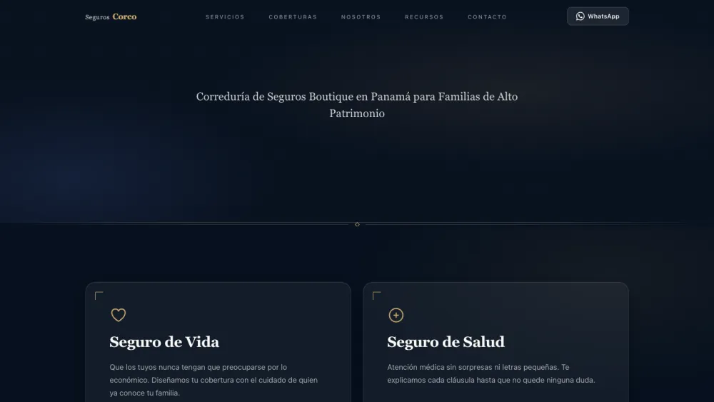 Sitio reconstruido de Seguros Corco