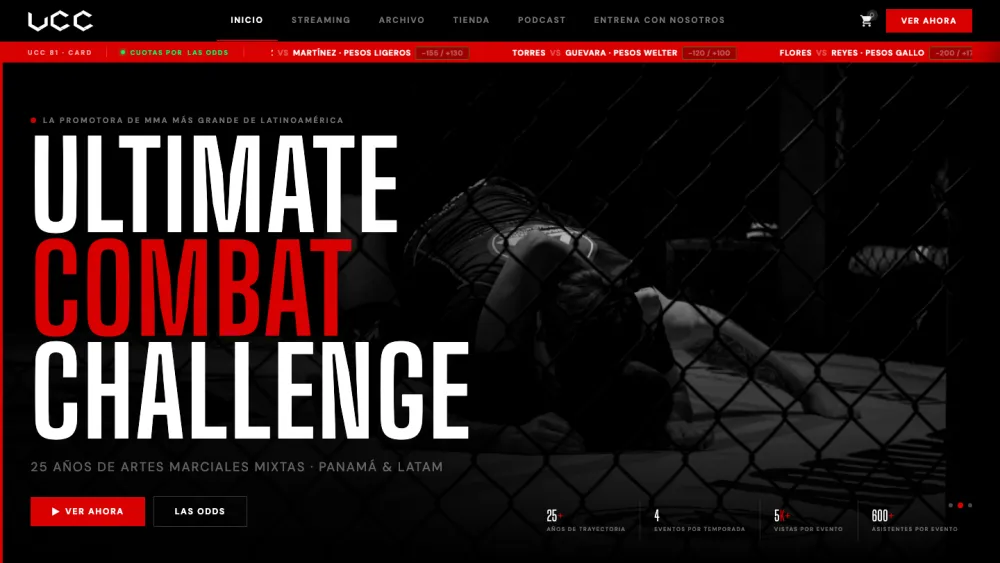 Ultimate Combat Challenge rebuilt website